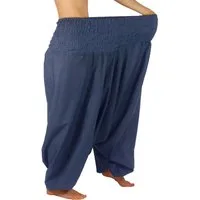 Leucht-Welten Haremshose Extragroße Haremshose XXL Aladinhose für Damen und Herren Blau Pumphose aus Baumwolle