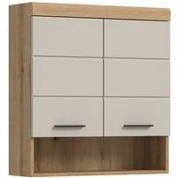 furnling Hängeschrank Scott 2 Türen, 1 offenes Fach, Stauraum, Badmöbel, Badschrank, 74 cm breit