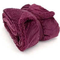 Wohndecke Flauschige Cord Kuscheldecke Sherpa Fell Sofadecke, heimtexland, 150x200 I extra dick I warm I kuschelig weich I fusselfrei