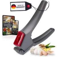 Thiru Knoblauchpresse Ideal für Ingwer, Zwiebeln & Kapern - Kein Schälen notwendig