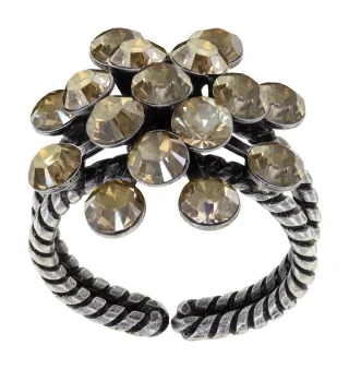 konplott - Ring mit Schmucksteinen beige