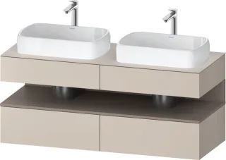 Duravit Qatego Konsolenwaschtischunterbau wandhängend Taupe Matt 1400x550x600 mm - QA4767043910000 QA4767043910000