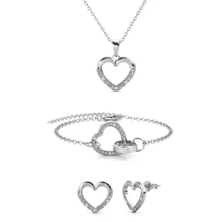 Locked Heart Lovett Zwei Sets - Silber und Kristall