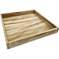 Meinposten Dekotablett Tablett Holztablett braun Natur rechteckig Kerzentablett (1 St)