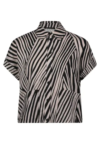 Betty Barclay - Leinenbluse Schwarz/Beige - Gr. - 44