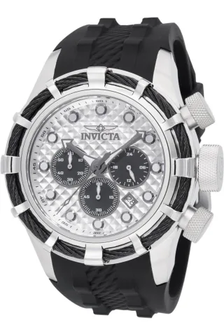 Invicta Bolt 49163 Herrenarmbanduhr - Quarzwerk - Edelstahl mit Silbernem Zifferblatt - 50 mm