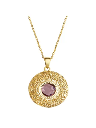 Fascination by Ellen K. Halskette Gold 333 mit echtem Amethyst 8mm