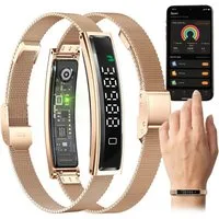 fontastic Fitness-Tracker Luxis Smart Armband mit Pulsmesser, Schlaftracker & App (Fitness Tracker, Magnet-Ladekabel, Silikon Wechselarmband), Fitness Tracker, Herzfrequenz, Schlafanalyse, Bluetooth