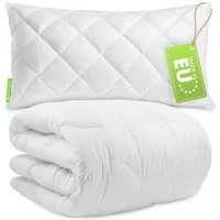 Gentle North Microfaserbettdecke + Kopfkissen Bettdecke & Kopfkissen-Set - 2-Set Kopfkissen - Ganzjahresdecke, Füllung: 100% Polyester, Reißverschluss beim Kissen - waschbar - allergikerfreundlich