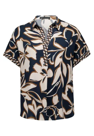 Betty Barclay - Bluse mit Allover-Print blau/braun - Gr. - 36