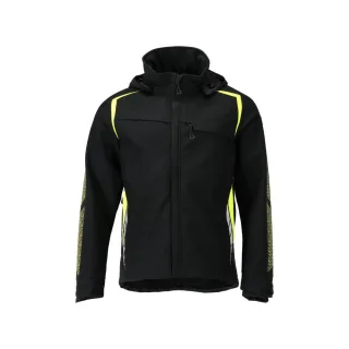 MASCOT Herren Softshell Jacke mit Kapuze ACCELERATE SAFE Schwarz / Hi-vis Gelb 3XL - 23002-246-0917-3XL