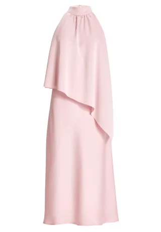 SWING - Cocktailkleid aus Satin mit amerikanischer Schulter soft pink