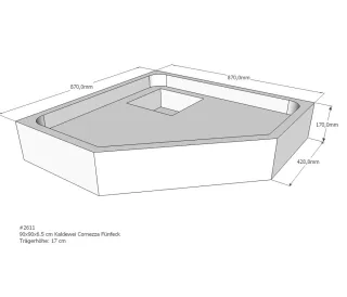 Neuesbad Wannenträger für Kaldewei Cornezza 90x90x6,5 SD21899