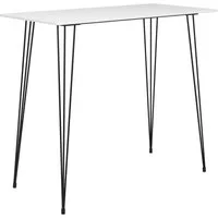 furnicato Bartisch Stehtisch 120 x 60 x 105 cm Weiß und Schwarz mit MDF-Tischplatte und (1-St), Pflegeleichter Bartisch mit robuster Oberfläche für die Küche