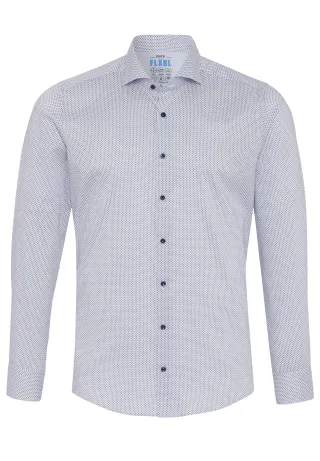 pure - PURE- FLXBL Hemd Langarm blau - Gr. - 46