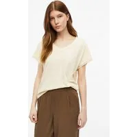 s.Oliver Kurzarmshirt T-Shirt T-Shirt in Flammgarnstruktur mit Spitzendetail