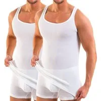 HERMKO Unterhemd 3018 (Pack, 2er) 100 % BIO-Baumwolle Achselhemd Doppelripp hergestellt in EU