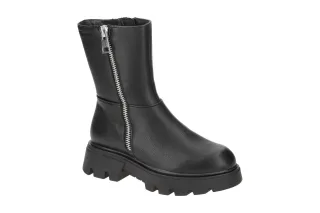 Tamaris Damen Stiefeletten 1-25811-41 schwarz Chunky Boots Vegan Fu?bett