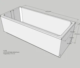 Neuesbad Wannenträger für Bette Classic 170x75 SW12044