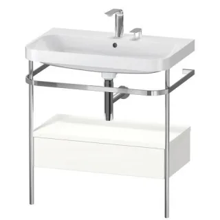 Duravit Happy D.2 Plus c-shaped Set mit Metallkonsole und Schubkasten Weiß Supermatt 775x490x850 mm  HP4842E8484