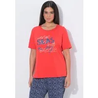 Ulla Popken T-Shirt T-Shirt Schriftmotiv Classic Rundhals Halbarm