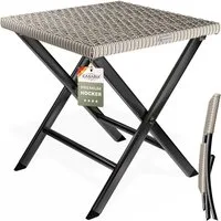 Casaria Klappstuhl, Polyrattan 75kg Belastbarkeit 44x40x44cm Klappbar Leicht Tragbar
