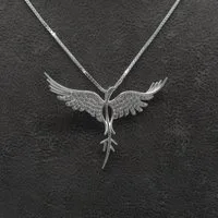 NAHLE Kette mit Anhänger Silber Drache Phoenix Halsschmuck Anhänger (2-tlg., inklusive Schmuckbox), 925er Silberkette mit Phoenix-Symbol – elegant und vielseitig.