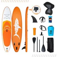 Puluomis Inflatable SUP-Board Set aufblasbar mit Halter, Sitz und Fußband, MB. bis 150Kg, 335/320cm, Surfbrett Paddling Paddelboard