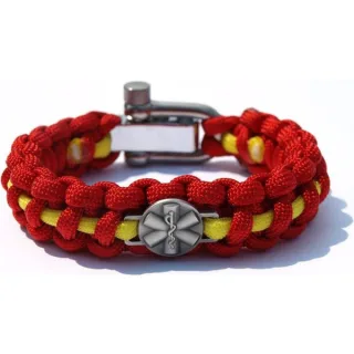Paracord Armband Rettungsdienst Metallemblem "Star of Life" L (17-18cm)