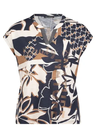 Betty Barclay - Shirt mit Allover-Print blau - Gr. - 42