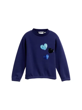 tom tailor kids - Cropped Sweatshirt mit Wendepailletten dark blue harbor - Gr. - 98