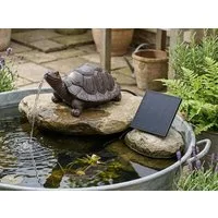 Arnusa Wasserspeier Solar Springbrunnen Schildkröte mit Pumpe Wasserspiel Teich, Teichdekoration Gartenfigur Komplett-Set