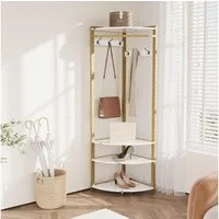 GarveeMore Garderobenständer Garderobenständer, Metall-Eckgarderobe Flurbaum Kleiderständer