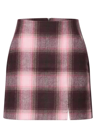 Street One - Fake Wool skirt_check 37820_rustic_rouge - Gr. - 38