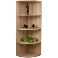 Coemo Standregal CORNER 120, Natur 4 Fächer Eckregal 40x40x120 cm Regal aus Holz Bücherregal