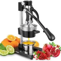 FOHERE Obstpresse Orangenpresse, Zitruspresse, Manuelle Saftpresse aus Gusseisen (1 St), Gusseisen, mit ergonomischer Gummigriff und rutschfeste Füße