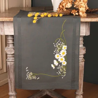 Stickläufer "Margeriten"