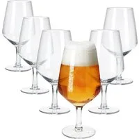 MamboCat Bierglas 6x Carré Bierglas 400ml Biergläser klar 0,4L Glas Bier-Kelch, Glas