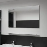 vidaXL Wandspiegel, Wandspiegel mit Regal 100×60 cm Hartglas