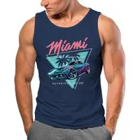 Neverless Tanktop Herren Tank-Top Bedruckt Miami Beach Surfing Motiv USA Retro mit Print