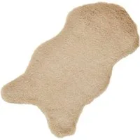 matches21 HOME & HOBBY Fellteppich Kleines kurzflor Deko-Fell als Fell-Imitat in 50 x 25 cm beige, Höhe: 20 mm, Flauschiges Kunstfell als Fell-Teppich Stuhl-Überwurf Sitzauflage