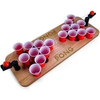 Goods+Gadgets Spieltisch GOODS+GADGETS Mini Beer-Pong Spieltisch – Kompaktes Partyspiel Set, (Bierpong-Tisch mit Bechern), Shot-Pong Set