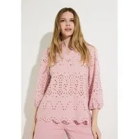 MORE&MORE Klassische Bluse legere Lochspitzen-Schlupfbluse, 3/4 Arm