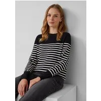 s.Oliver Longpullover Strickpullover Gestreifter Pullover aus Viskosemix
