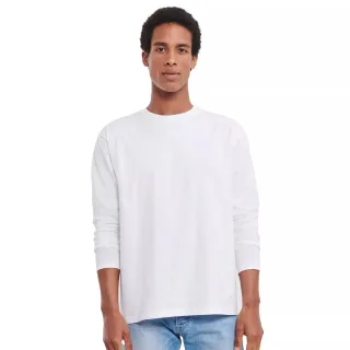 Russell - "Classic" T-Shirt für Herren/Damen Unisex Langärmlig (Weiß)