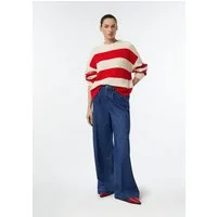 comma Weite Jeans Jeans-Hose ANNA - Wide Leg Jeans mit Bundfalte