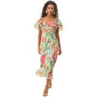 Love & Roses Midikleid Love & Roses Midikleid mit Flatterärmeln, Regular (1-tlg)