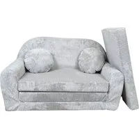 FORTISLINE Kindersofa Kindersofa Rosalia Ausklappbares Sofa aus Cord mit Verlängerung
