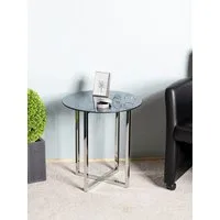 HAKU Beistelltisch Sofatisch, Wohnzimmertisch (1-St), rund - aus Metall Silber - Ø/H 50/55 cm