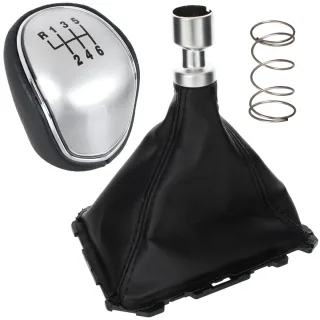 Schaltknauf Silber in 6-Gang + Schaltmanschette + Rahmen für Ford Focus III 3 ab 2011-2014